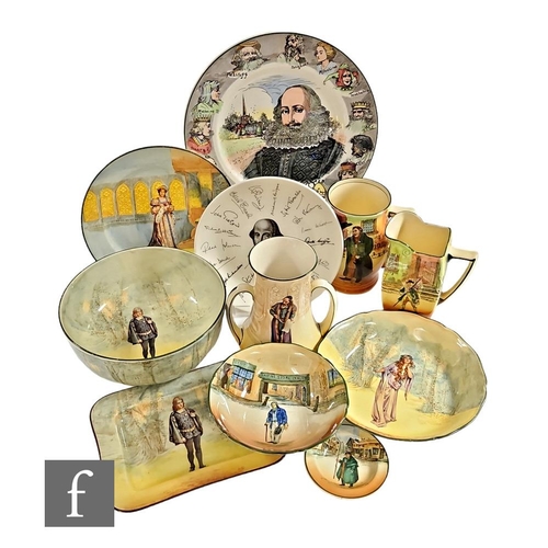 546 - A collection of Royal Doulton series ware, to include Shakespeare and Dickens ware, comprising three... 