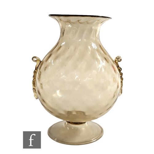 931 - An early 20th Century Italian Murano pale gold glass vase in the manner of Vittorio Zecchin for Veni... 