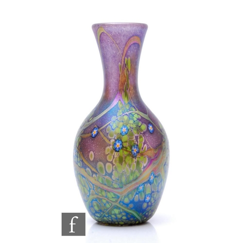 789 - A contemporary studio glass vase by Richard P Golding of Station glass, the shouldered ovoid form wi... 