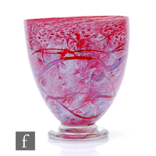 795 - A contemporary studio glass bowl by Richard P. Golding of Station Glass, the clear foot below an ovo... 