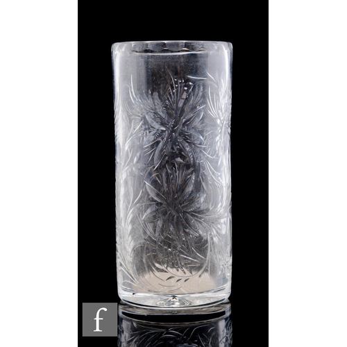 944 - An early 20th Century Stourbridge clear crystal glass vase in the manner of Stevens & Williams, ... 