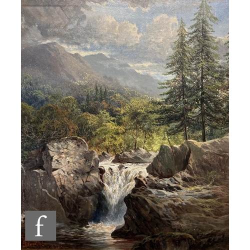 551 - CHARLES E. SHAW (LATE 19TH CENTURY) - A Highland stream, oil on canvas, signed and dated '76, framed... 