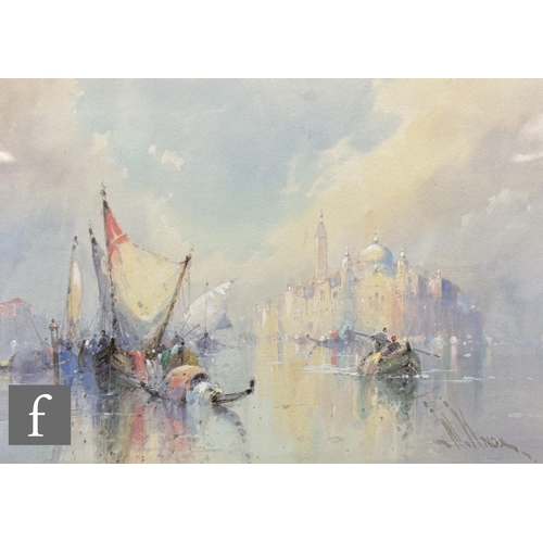 554 - WILFRED KNOX (1884-1966) - Sailing boats in the Venetian Lagoon, gouache, signed, framed, 26cm x 37c... 