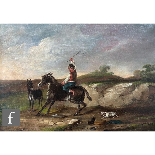 579 - ENGLISH SCHOOL (LATE 19TH CENTURY) - A stubborn mule, oil on canvas, framed, 25cm x 36cm, frame size... 