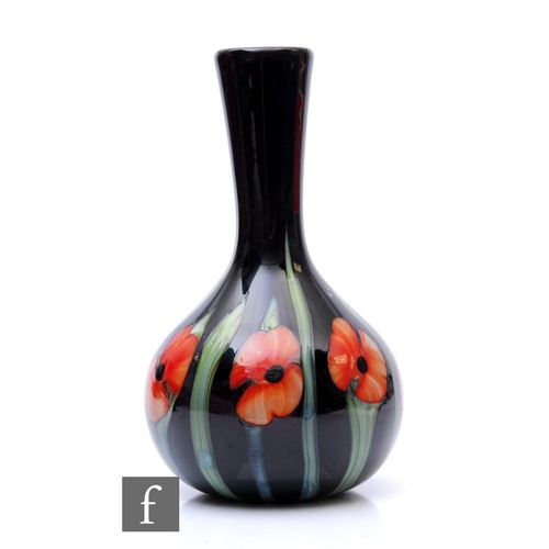 794 - A contemporary studio glass vase by Richard P. Golding of Station Glass, the globe and shaft body de... 