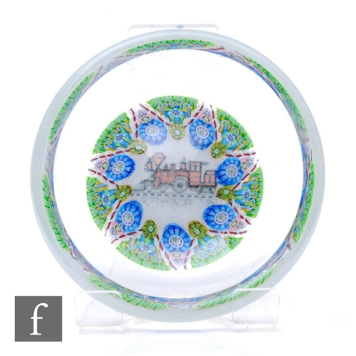 815 - A later 20th Century Perthshire Paperweight of Crieff shallow glass dish, the central well decorated... 