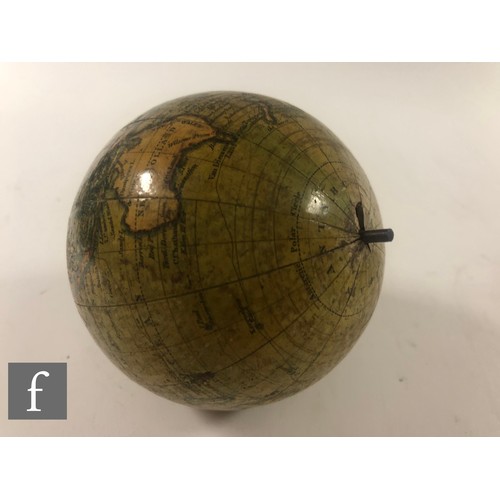 356 - An early 19th Century Smith's 3 1/2 inch terrestrial globe titled 'Smith's Terrestrial Globe exhibit... 