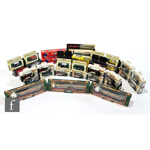 9084 - A collection of assorted diecast models, many Eddie Stobart related, including Atlas, Lledo and Corg... 