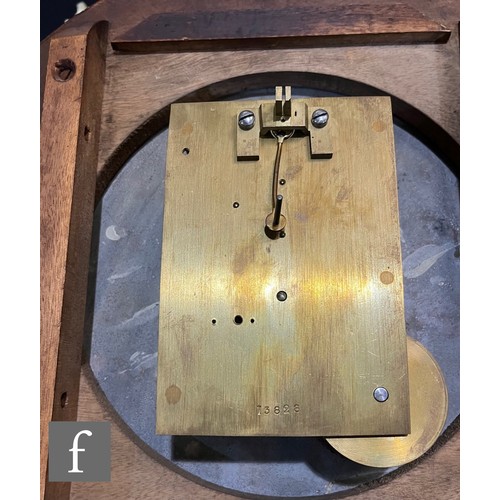 368 - An early 20th Century mahogany cased wall clock with eight-day single fusee movement, the later pain... 