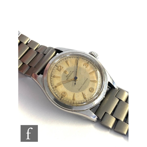 290 - A stainless steel Rolex Oyster Royal gentleman's manual wind wrist watch ref. 6144, batons and Roman... 