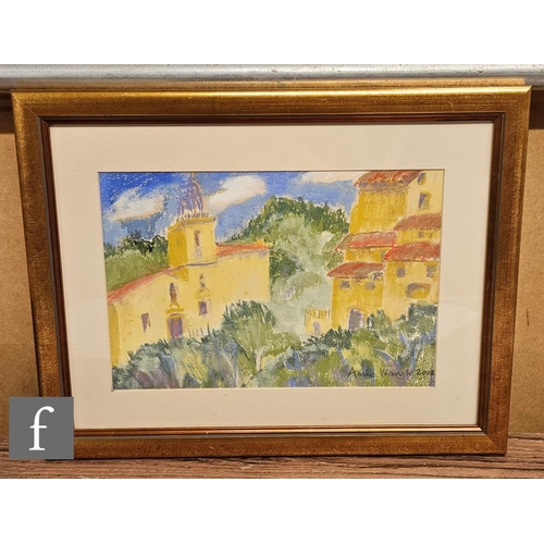 9082 - ALICE WAUGH (CONTEMPORARY) - Flowers in a blue vase, pastel drawing, signed, framed, 59cm x 48cm, fr... 