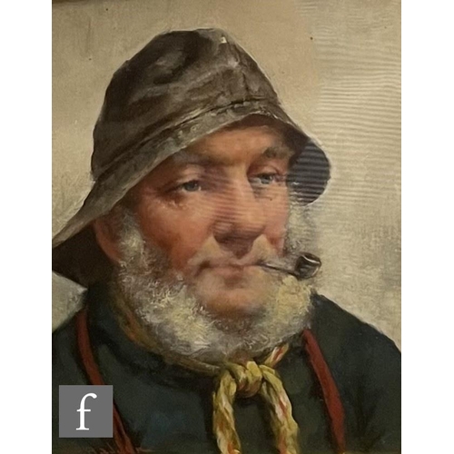 539 - DAVID WOOD HADDON (EXHIBITED 1884-1914) - An old fisherman, oil on board, signed, framed, 19.5cm x 1... 