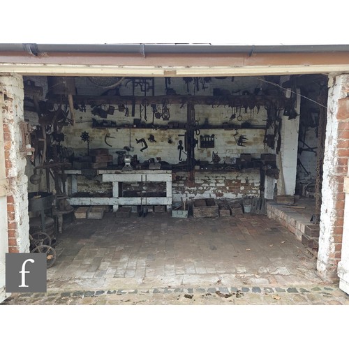 1115 - The contents of an entire working Victorian forge to include a large pair of hand operated studded l... 