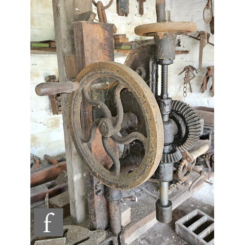 1115 - The contents of an entire working Victorian forge to include a large pair of hand operated studded l... 