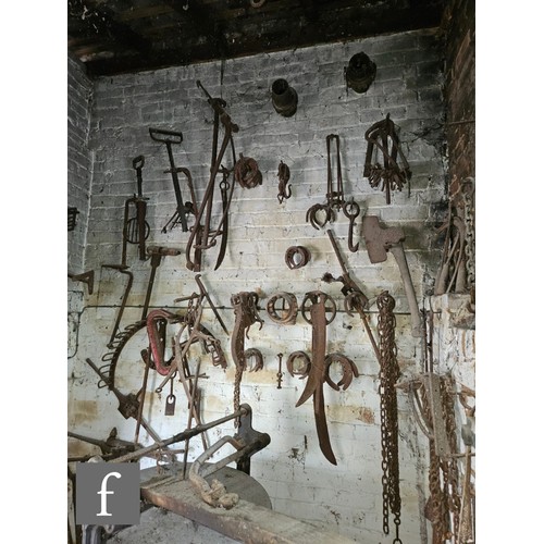 1115 - The contents of an entire working Victorian forge to include a large pair of hand operated studded l... 