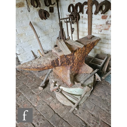 1115 - The contents of an entire working Victorian forge to include a large pair of hand operated studded l... 