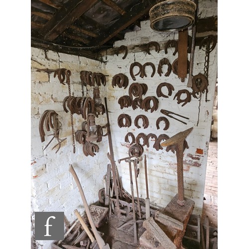 1115 - The contents of an entire working Victorian forge to include a large pair of hand operated studded l... 