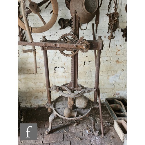 1115 - The contents of an entire working Victorian forge to include a large pair of hand operated studded l... 