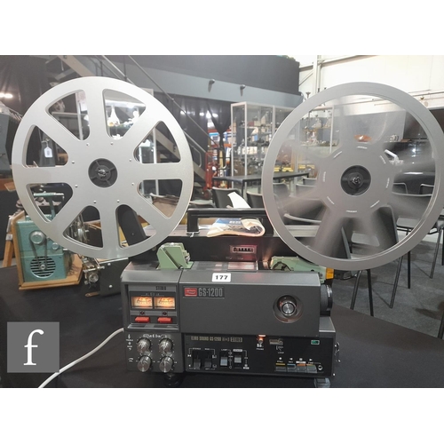 177 - An ELMO GS 1200 Stereo Sound Film Projector, with f/12.5mm-30mm lens, together with the instruction ... 