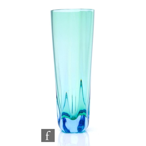 1008 - Geoffrey Baxter - Whitefriars - A post war glass vase pattern 9494, of lobed flared form, all in an ... 