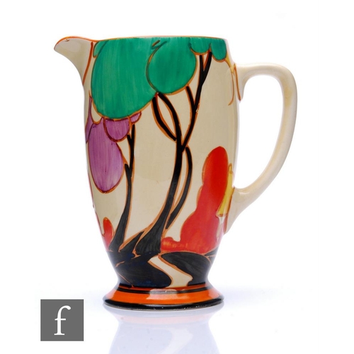 131 - Clarice Cliff - Green Autumn - A Coronet shape jug circa 1931, hand painted with a stylised tree and... 