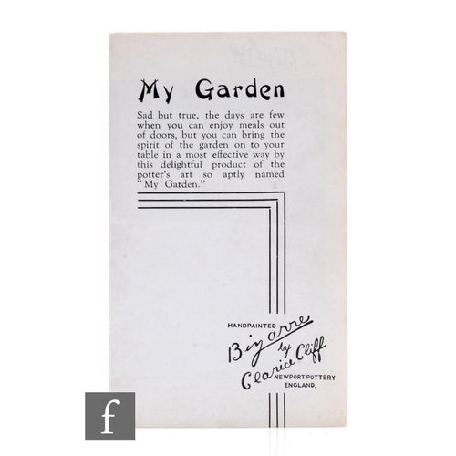 368 - Clarice Cliff - My Garden Advertising - An original 1930s sale pamphlet advertising the My Garden ra... 