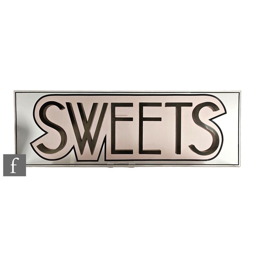 508 - Unknown - A period 1930s Art Deco advertising display sign in chrome plated letters reading sweets, ... 