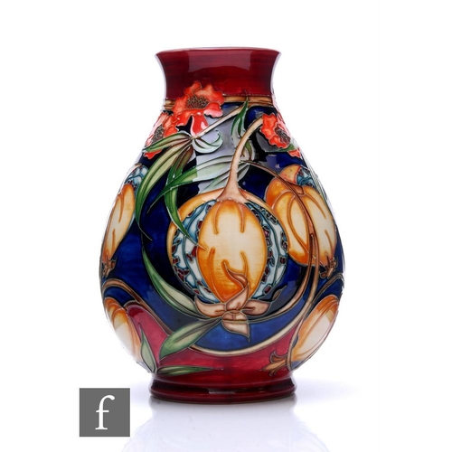 81 - Rachel Bishop - Moorcroft Pottery - A vase of ovoid form with flared neck, shape 7/7, decorated in t... 