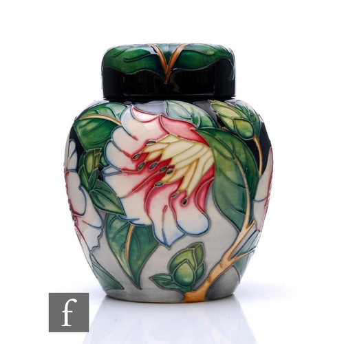 83 - Philip Gibson - Moorcroft Pottery - A trial lidded ginger jar of shouldered ovoid form, shape 796, d... 