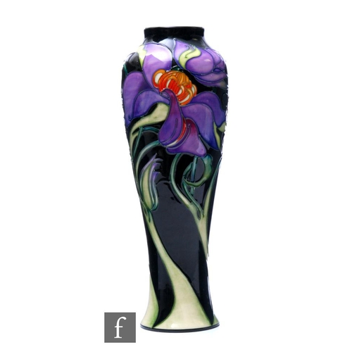 91 - Emma Bossons - Moorcroft Pottery - A trial vase of baluster form, shape 121/10, decorated in the Ari... 