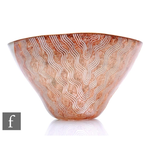 907 - Monica Backstrom - Kosta Boda - A large later 20th Century Tonga bowl, of high sided oval form, hand... 