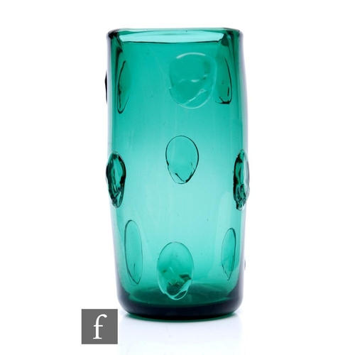 929 - Empoli - A mid 20th Century Italian Murano glass vase circa 1950s, the rounded square sleeve form va... 