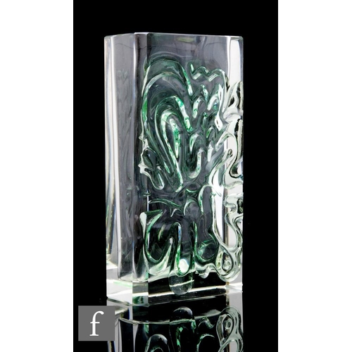 937 - Ladislaw Olivia - Exbor - An Omeba range crystal glass vase, circa 1970, the rectangular sleeve form... 