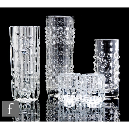 947 - Frantizek Peceny - Sklo Union/Hermanova Hut - A mid 20th Century Czech clear crystal candle wax vase... 