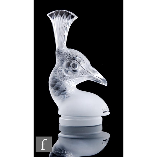 987 - Rene Lalique - Lalique Tete De Paon (The Peacock) - A 2006 re-issue car mascot in the form of a peac... 