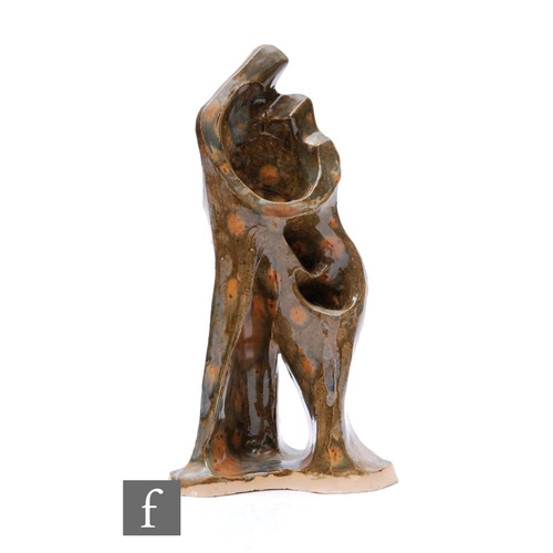 1113 - Eric Griffiths - 'The Lovers', a stoneware sculpture modelled as two stylised figures in an embrace,... 