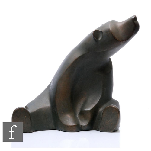 1115 - Alexander Danel - Austin productions - 'Modern Bear', the ceramic patinated bear figure in seated po... 