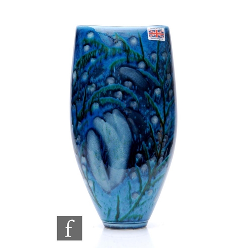 1120 - Anita Harris - A large contemporary ceramic vase of compressed sleeve form decorated in the Sea patt... 