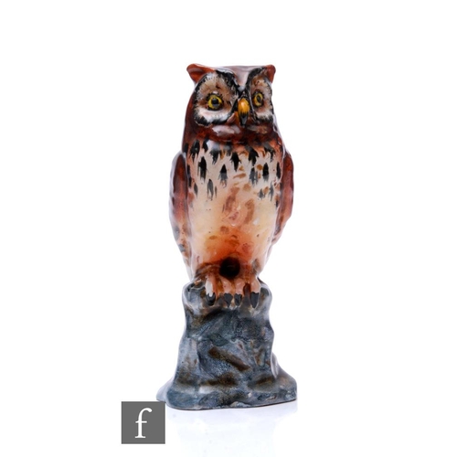 608 - Zaccagnini - A 1950s Italian model of a stylised owl sitting on a rock, model no. 2166, marks to the... 