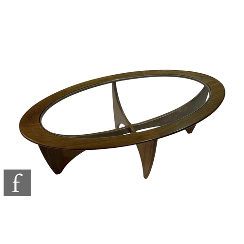 728 - Victor B. Wilkins - G-Plan Furniture - A model 8040 'Astro' coffee table of oval form, with inset gl... 