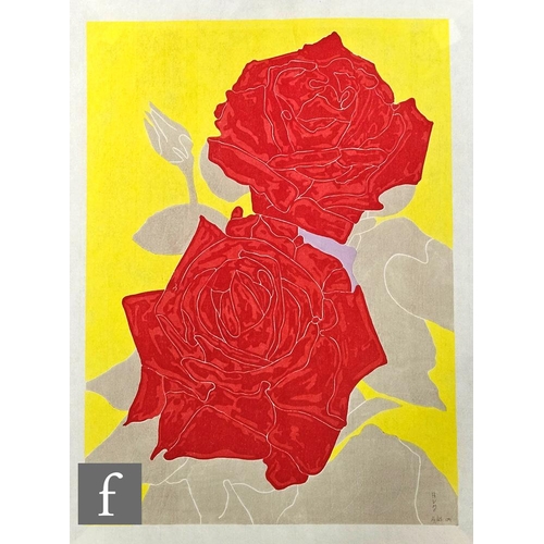 1146 - Gary Hume RA (Born 1962) - Two Roses, wood engraving, signed and dated '09 in pencil, numbered 14/45... 