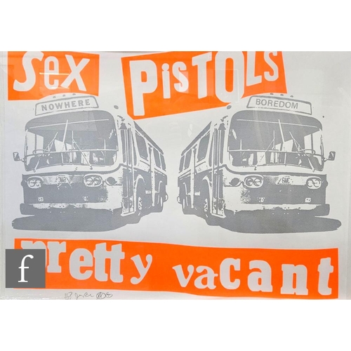 821 - Jamie Reid (1947-2023) - 'Sex Pistols - Pretty Vacant', lithograph, signed in pencil, numbered 117/2... 