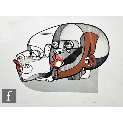 823 - Floriano Bodini (Italian, 1933-2005) - Two heads, lithograph, signed in pencil and dated '70, framed... 