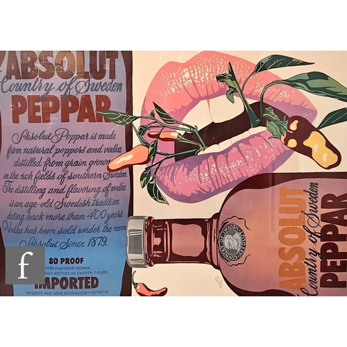 828 - Clayton Lefevre (American, 1950-2006) - 'Absolut Peppar', lithograph, signed in pencil and dated 198... 