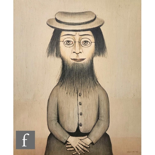 842 - Laurence Stephen Lowry, RBA RA (1887-1976) - 'Woman with Beard', photographic reproduction, signed i... 