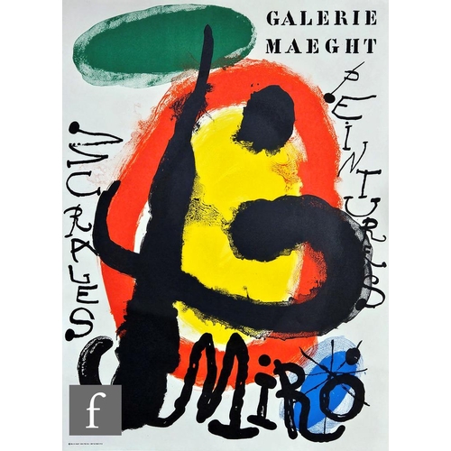 1150 - After Joan Miro - Murales Peintures, 1961, lithograph poster, published by Galerie Maeght, unframed,... 