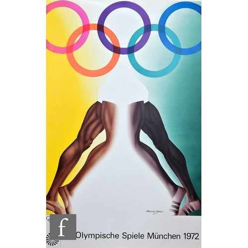 807 - Allen Jones (Born 1937) - Poster for the 1972 Munich Olympics, Edition Olympia 1972, printed signatu... 