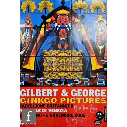 808 - Gilbert & George - 'Ginko Pictures', Italian exhibition poster, Biennale Venezia, 2005, signed i... 