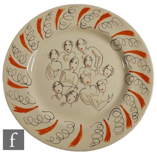 355A - Clarice Cliff & Laura Knight - Fair Ladies - A circular plate circa 1934, manufactured for the H... 