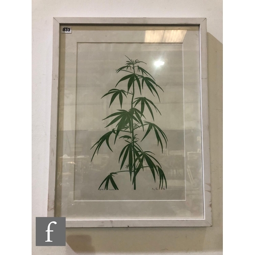 833 - Henry Evans (American, 1918-1990) - 'Cannabis', linocut, signed in pencil and dated 1969, numbered 9... 